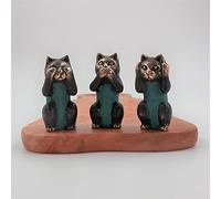 Juego de 3 - See No, Hear No, Speak No Evil - Brass Cats