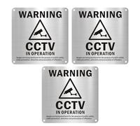 Juego de 3 señales de advertencia CCTV CCTV CCTV, señales de advertencia de seguridad de aluminio, CCTV