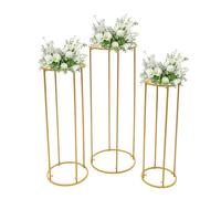 Juego de 3 soportes de metal para flores, jarrón de boda, columna decorativa, soporte para plantas, para fiestas, bodas (altura: 100/79/59 cm)