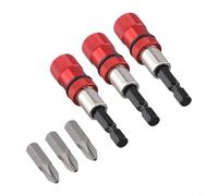 Juego de 3 soportes magnéticos para brocas para una construcción duradera con profundidad ajustable para una fijación eficiente del tornillo (A)