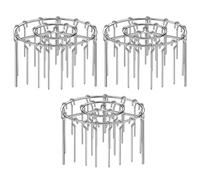 Juego de 3 soportes para freidora de aire inoxidable para barbacoa y parrilla, con sistema vertical de 72 ganchos, para asar y deshidratar