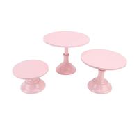 Juego de 3 Soportes para Pasteles, Juego de Soportes para Pasteles de Metal Hermosa Decoración Elegante Decoración del Hogar para Bodas (Rosa)