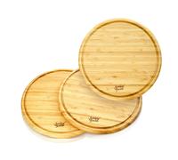 Juego de 3 tablas de bambú redondas