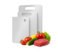 Juego de 3 tablas de cortar de acero inoxidable de doble cara, resistentes y duraderas, ideales para cortar con precisión en la cocina