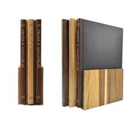Juego de 3 tablas de cortar de madera con forma de libros, con soporte de madera para exhibición. Tabla para cortar carne, pan, frutas; tabla decorativa de cocina y servicio para el comedor