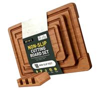 Juego de 3 tablas de cortar naturales para frutas, verduras y carne, cocinas modernas esenciales con diseño antideslizante y tabla de cortar verduras