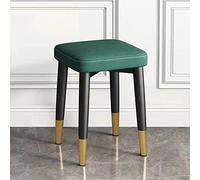 Juego de 3 taburetes cuadrados tapizados de cuero modernos apilables para cocina, aula, salón, seminario, taburete multifuncional (12 x 12 x 18 pulgadas, verde)