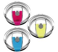 Juego de 3 tapas para vasos de 20 onzas, aptas para YETI Rambler, Ozark Trail, Rtic y más, maxin a prueba de derrames y cubiertas resistentes a salpicaduras