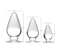 XR Brands Plug anal Triple Cones, conjunto de 3 - Transparente