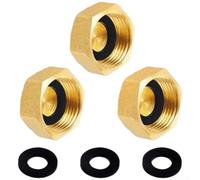 Juego de 3 tapones de latón para tubos de 1 pulgada (rosca interior | Juego de 3 piezas, rosca interior de 1 pulgada, conexión segura, minimiza fugas, ideal para tuberías