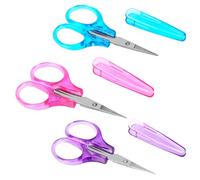 Juego de 3 tijeras pequeñas de acero inoxidable para manualidades, minitijeras con detalles de alta precisión, tijeras con funda protectora, tijeras multiusos, diseño de puntas finas y rectas, para