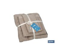 JUEGO DE 3 TOALLAS BEIGE 580 G/M2 GAMA ABISINIA 30X50 50X100 70X140 CM