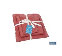 JUEGO DE 3 TOALLAS CORAL 580 G/M2 GAMA JAMAICA 30X50 50X100 70X140 CM