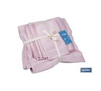 JUEGO DE 3 TOALLAS ROSA CLARO 580 G/M2 GAMA FLOR 30X50 50X100 70X140 CM