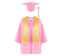Juego de 3 togas y birretes de graduación para jardín de infantes, toga y birrete de graduación preescolar con estola para ceremonias infantiles, se adapta a una altura de 4'0 - 4'2, estilo 2, jardín