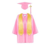 Juego de 3 togas y birretes de graduación para jardín de infantes, toga y birrete de graduación preescolar con estola para ceremonias infantiles, se adapta a una altura de 3'9 - '11, estilo 2, jardí