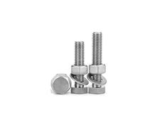 Juego de 3 tornillos hexagonales exteriores de titanio puro, tuercas y arandelas planas M4 M5 M6 M8 M10(3set M3x50)