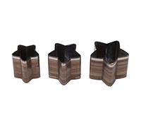 Juego de 3 troqueles para cortar cuero con forma de estrella de cinco puntas, kit de moldes perforadores de cuero en acero aleado con tres tamaños, troqueles de corte de borde