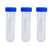 Juego de 3 tubos centrífugos de 50 ml con escalas graduadas, tapa de rosca antifugas, parte inferior redonda, ideal para tubos de ensayo de teache de estudiantes, con tapas de plástico para niños,