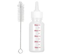 Juego de 3 uds. De alimentador de biberones de Leche para Mascotas Duradero y Transparente de Silicona para Perros y Gatos, 50ml, Seguro, no tóxico, Reutilizable con Cepillo para