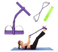 Juego de 3 unidades de entrenamiento abdominal para casa con 6 tubos de cuerda elástica, bandas de resistencia HVIHWI y expansor de 8 formas, juego de bandas de fitness para entrenamiento de abdomen