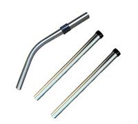 Juego de 3 varillas de tubo de extensión de acero inoxidable de 32 mm, incluye junta de codo para máquinas para mejorar la succión y el alcance durante la limpieza
