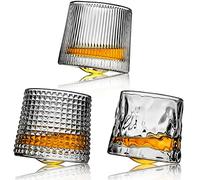 Juego de 3 Vasos de Whisky Webao, Hechos a Mano de Cristal Soplado a Mano, Sin Plomo, Para Hombres, 160 ml (3 Piezas)