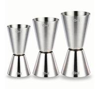 Juego de 3 vasos medidores para cócteles, doble Spirit Measure Cup - Vaso medidor de cóctel - Medidor de acero inoxidable para cócteles perfectos - Escala precisa para bares y hogar (juego de 30/60 ml