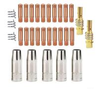 Juego de 30 boquillas de antorcha de soldadura y puntas de contacto para MIG MAG compatibles con MB15 para 15AK 14AK MIG200 MT2000 MIG250 puntas de contacto 0 8 1 0 mm boquillas soportes resortes