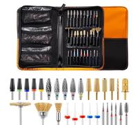 Juego de 30 brocas con bolsa de almacenamiento, lima eléctrica de cutícula de diamante y brocas de gel acrílico de cerámica