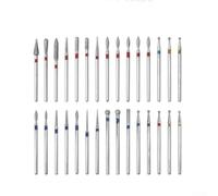 Juego de 30 brocas de esmeril para uñas con formas variadas para arte de uñas, manicura, pedicura, uso en uñas naturales y artificiales con vástago de 2,35 mm (natural)