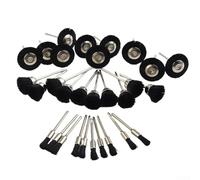 Juego de 30 cepillos de cerdas para herramientas giratorias, removedor de óxido, taza de pulido, vástago tipo T, 2,35 mm, adecuado para molienda y desbarbado de madera de metal