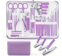 Juego de 30 cortaúñas de manicura, con estuche de viaje portátil, cortacutículas y kit de cortaúñas, kit de pedicura profesional, kit de aseo para viajes