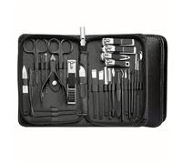 Juego de 30 cortaúñas para manicura y pedicura de acero inoxidable para el hogar, color negro, 30 unidades