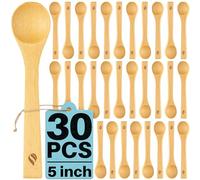 Juego de 30 cucharas de té de madera perfectas para café, azúcar, especias, condimentos, hierbas y desierto, 100% biodegradables y ecológicas