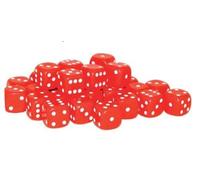 Juego de 30 dados D6 | 10 mm clásico (rojo)