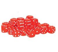 Juego de 30 dados D6 | 10 mm clásico (rojo)