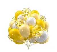 Juego de 30 globos navideños látex con confeti dorado, rojo y verde for decorar fiestas navideñas. Kit arco navideño(Yellow)