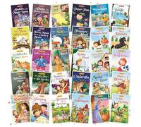 Juego de 30 libros de cuentos clásicos, favoritos y cuentos de hadas | Libros de cuentos cortos en inglés para más de 3 años | Cenicienta, Rapunzel, Aladdin, Alibaba, libro de la selva, Blancanieves