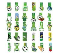 Juego de 30 marcapáginas con temática de fútbol para amantes de los libros, lectores, escritores, profesores, estudiantes, marcadores de página, lectura de papel