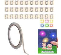 Juego de 30 pegatinas de circuito LED parpadeantes de arcoíris para hacer proyectos de tarjetas iluminadas, con 1 rollo de cinta de tela conductiva, añade luces a vacaciones, cumpleaños y decoración