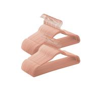 SONGMICS Juego de 20 Perchas Aterciopeladas, 41,5 cm de Largo, Finas, Gran Capacidad de Carga, con Ganchos Giratorios de 360°, para Camisas de Abrigo Completas, Rosa y Oro Rosa CRF026P01