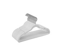SONGMICS Perchas de Terciopelo, Juego de 30 Piezas, Antideslizantes, Ranuras para Hombros, Barra para Pantalones, Gancho Giratorio 360°, 0,6 cm de Grosor, 43 cm Largo, Blanco CRF029W03