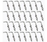 Juego de 30 pernos de base M4 x 40 mm en forma de L, acero inoxidable 304, pernos de anclaje de base de ángulo recto, tornillos cuadrados con arandelas y tuercas