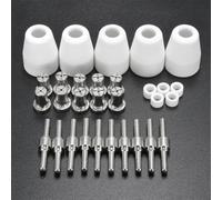 Juego de 30 piezas de antorchas de corte de plasma con electrodos, boquillas, tapas protectoras y anillos de gas de níquel para antorchas PT-31 LG-40 para máquinas CUT-40 50 hasta 12 mm de grosor de