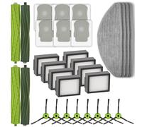 Juego de 30 piezas de repuesto compatibles con iRobot Roomba Combo i5, i5+, j5, j5+, kit de accesorios, 4 cepillos de rodillo, 8 cepillos laterales, 8 filtros HEPA, 6 bolsas de polvo, 4 almohadillas