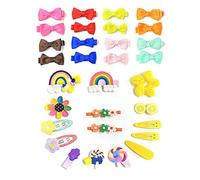 Juego de 30 pinzas para el pelo de bebé, 16 lazos pequeños/14 pinzas para el pelo arcoíris, minipinzas para el pelo con flequillo, pinzas para el pelo pequeñas para bebés, niños pequeños