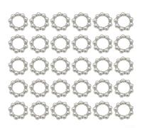 Juego de 30 servilletas plateadas para anillos para perlas, soportes para bodas y mesas elegantes
