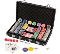 Juego de 300 fichas de póker numeradas Texas Hold'em con estuche