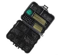 Juego de 301 piezas de pesca de carpa con espirales, clips y perlas de acero inoxidable, caja de accesorios de pesca para agua dulce y salada, 11,5 x 9 x 3 cm